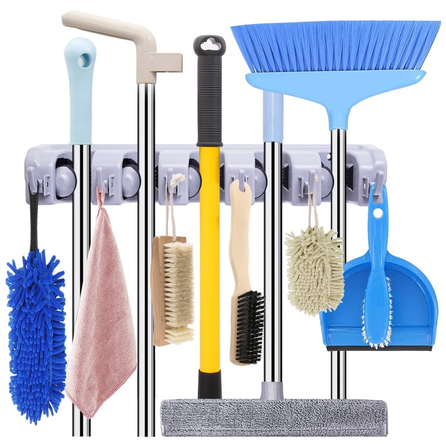 Hold it All: Wall-Mounted Mop and Broom Holder for Garden Tools!