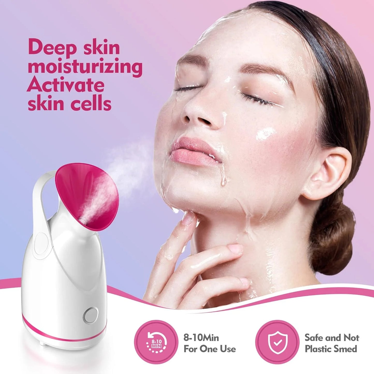 Facial Steamer Nano Ionic Face Steamer with Blackhead Removal Tools, Warm Moisturizing Mist for Deep Cleansing Face Skin Care and Lighten Pores and Sinuses for Home Facial Sauna Spa
