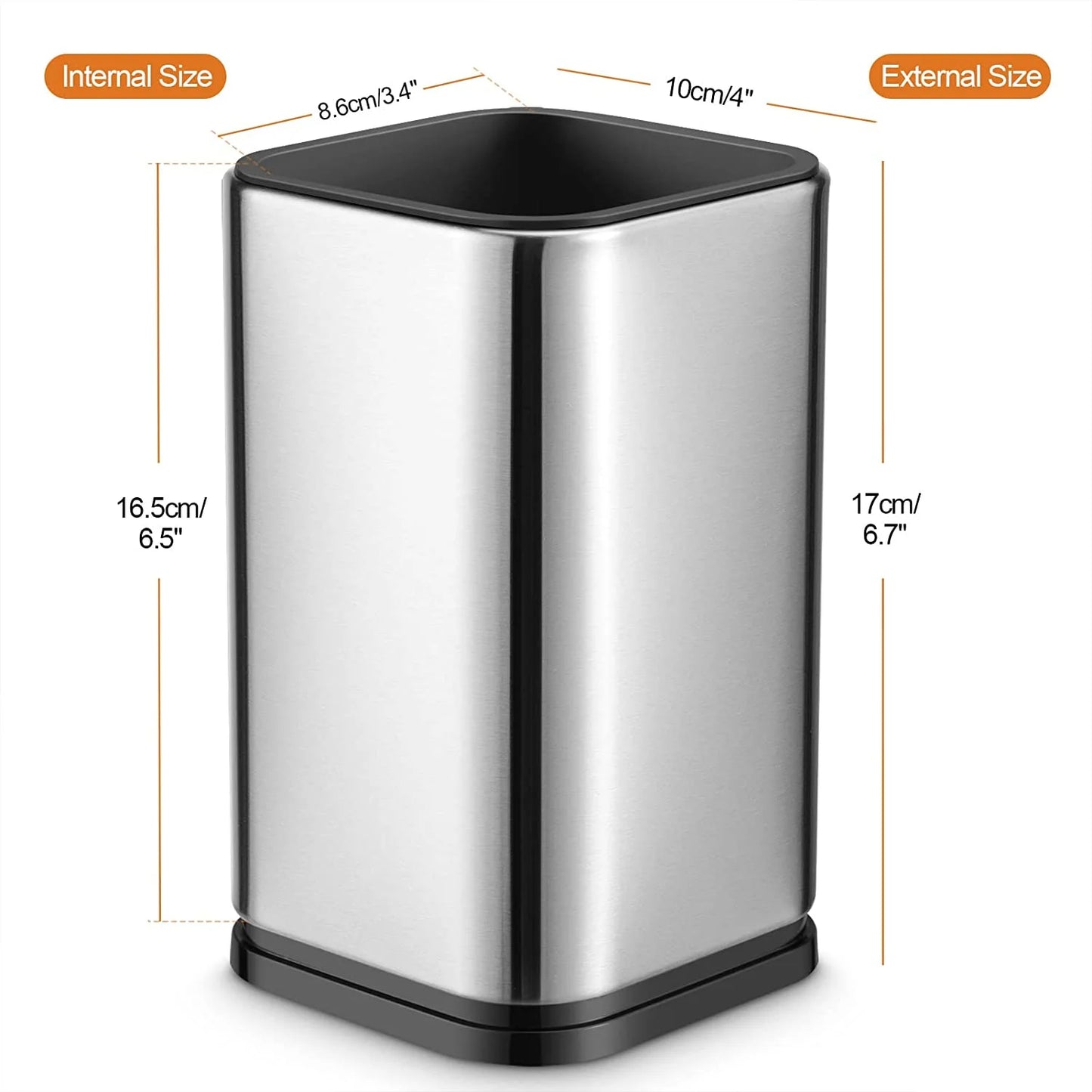 Fixdono Stainless Steel Utensil Holder, Utensil Caddy Organizer for Modern Kitchens, Weighted Base, Rust-Proof, Cooking Utensil Holder for Countertop