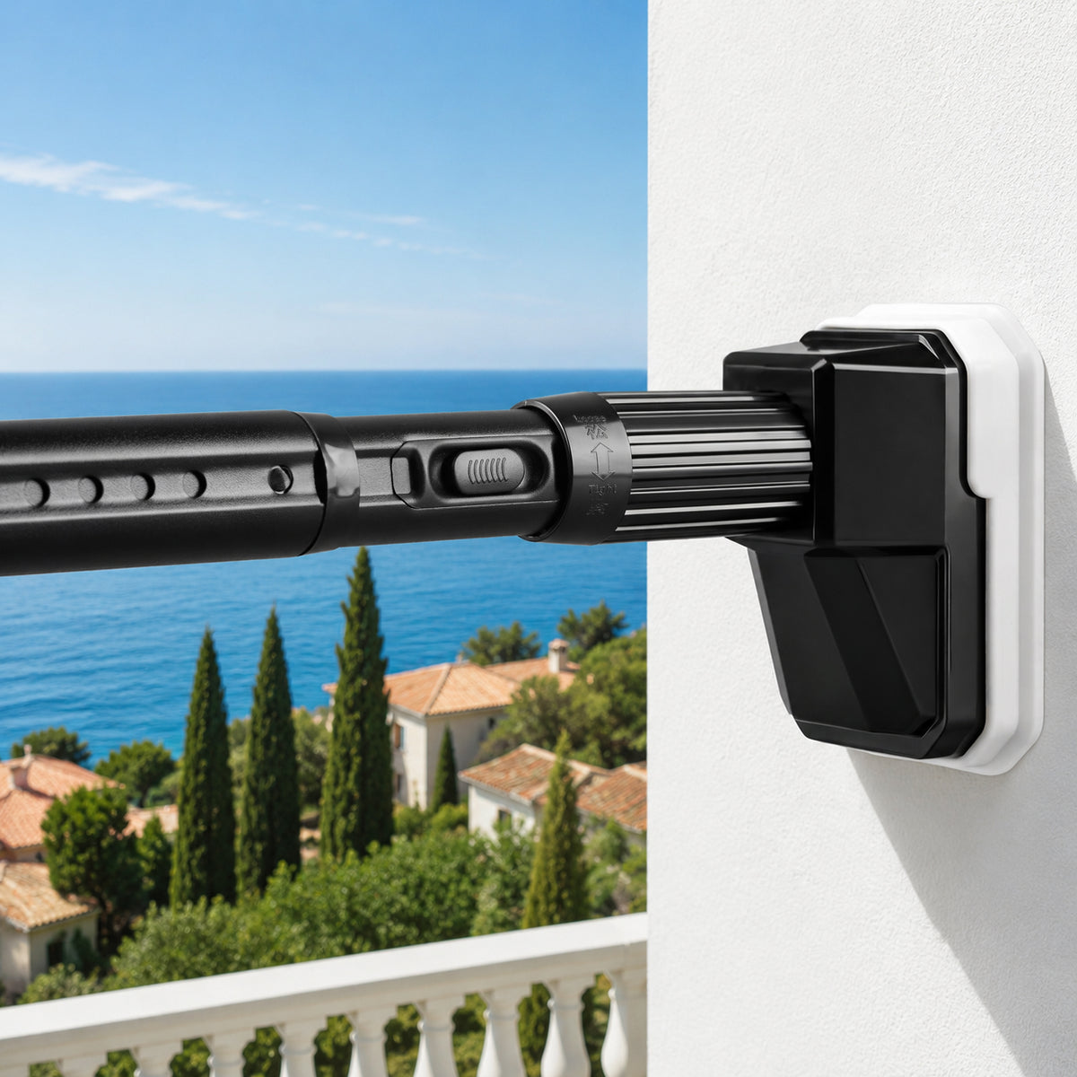Fixdono Shower Curtain Rod, No Drill Adjustable Tension Curtain Rod, 39-138 in Extra Long Non-Slip, Stainless Steel, Black