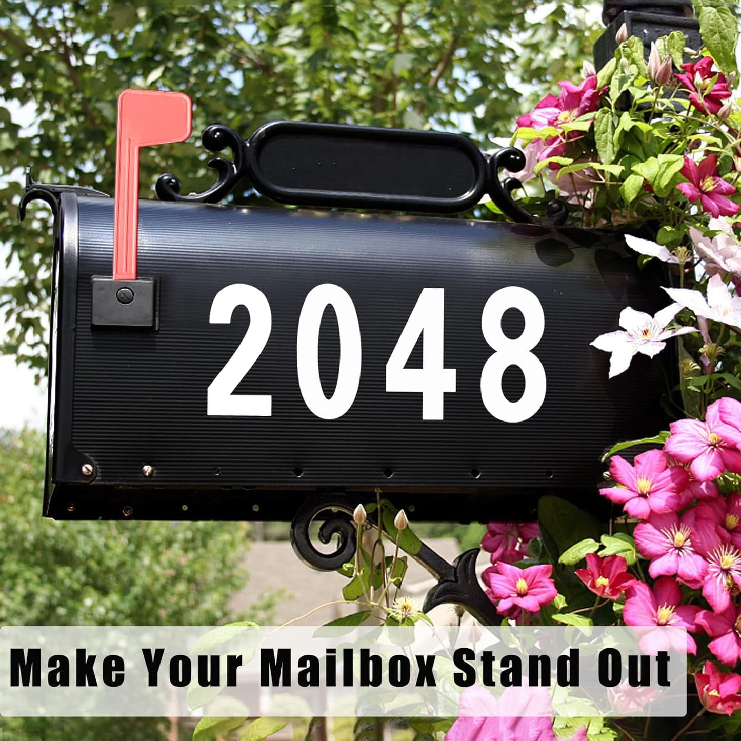 Sentryse Reflective Mailbox Numbers for Outside, 5 Sets Waterproof Mailbox Numbers Stickers for Mailbox, Door, Garbage Bins, Self Adhesive