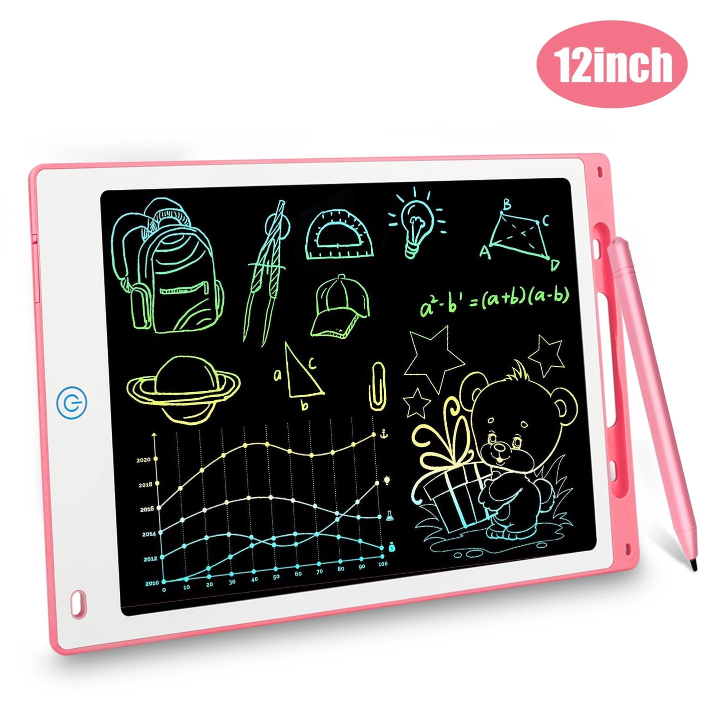 2 Pack LCD Writing Tablet, 12 Inch Colorful Doodle Board Drawing Tablet, Drawing Pad Learning Gift Creative Toy for 2-10 Year Old Girls Boys Toddlers
