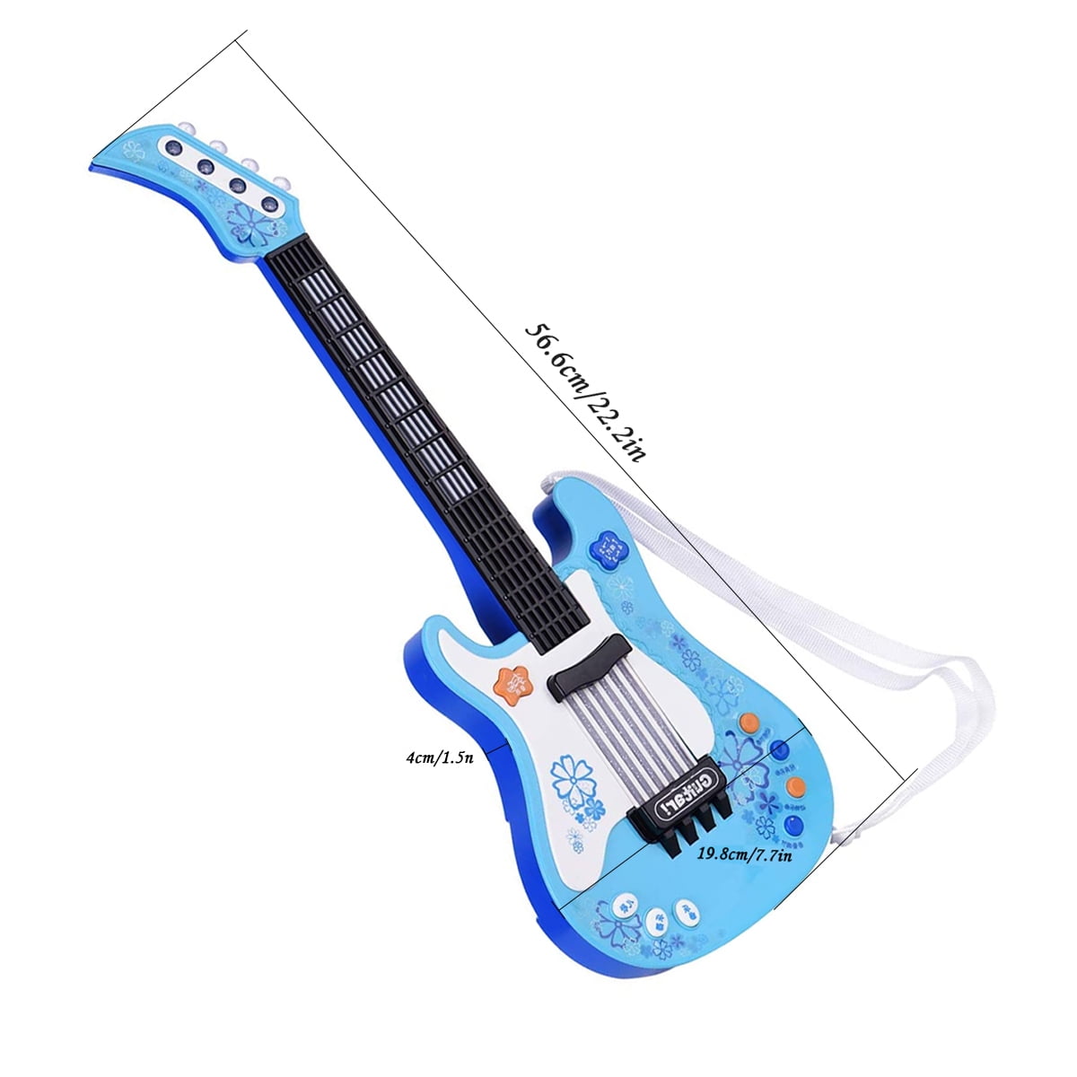 Kids Little Guitar,Kids Guitar for Boys with Rhythm Lights and Sounds,Fun Baby Educational Musical Instruments,Fixdono Music Electric Guitar Toy for Toddlers Children 3 4 5 Year Old Boys Girls,Blue