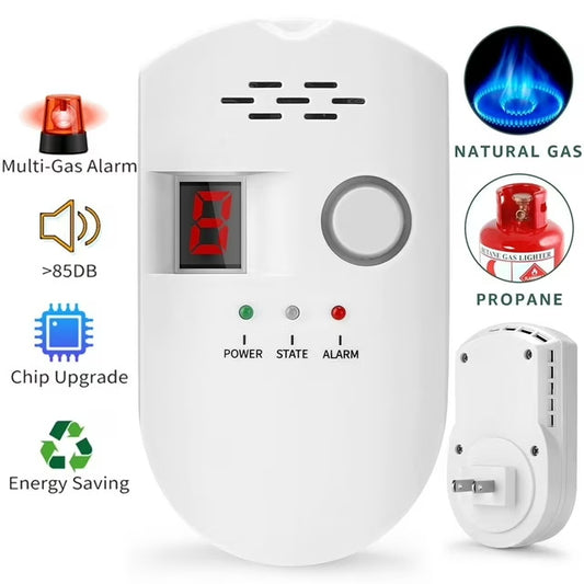 Fixdono Natural Propane Gas Detector, Home Gas Alarm and Monitor, Leak Alarm for LNG, LPG, Methane in Kitchen, Home, Camper