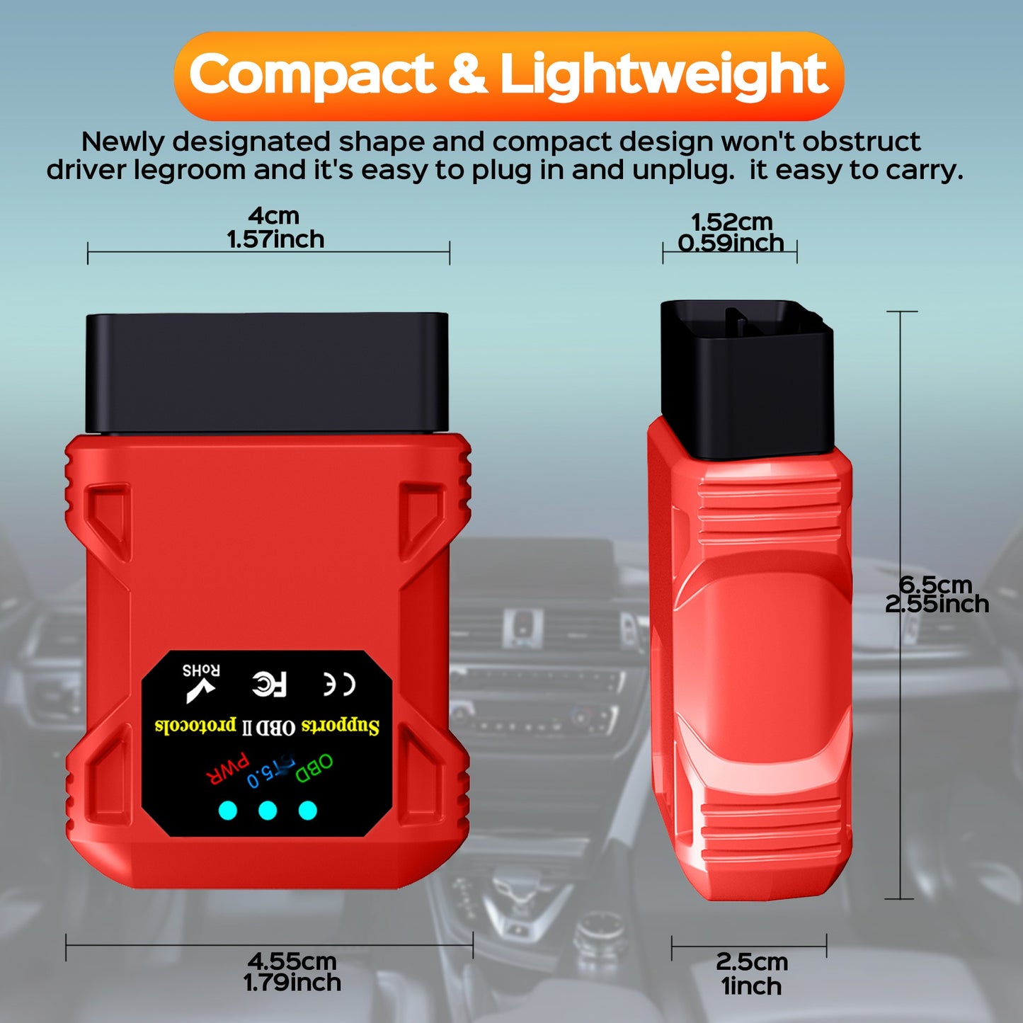 Fixdono OBD2 Scanner Bluetooth, Car Code Reader for iOS & Android, Exclusive APP & No Subscription Fee, OBDII Car Scanner Diagnostic Scan Tool