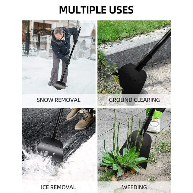 Fixdono Garden Flat Shovel, 54" Garden Cleaning Shovel, Heavy Duty Manual Weeder Metal Floor Scraper Garden Tool for Lawn Edging, Digging, Weeding, Scraping, Ice Remove