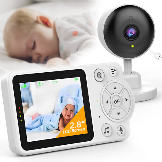 Baby Monitor with Camera and Audio, Video Baby Monitor, Night Vision, 2-Way Talk, 480P