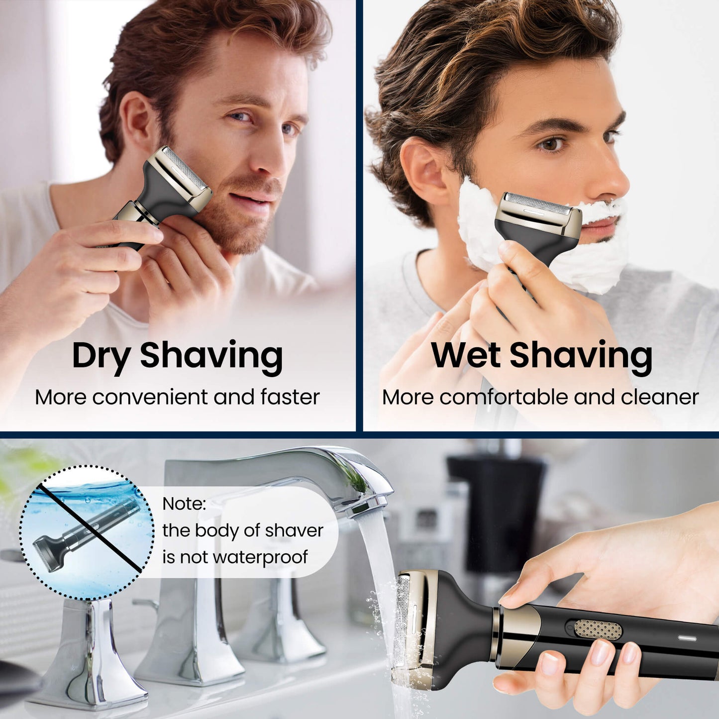 Fixdono Electric Shaver for Men Women, 4 in 1 Rechargeable Razor Nose Hair Trimmer Grooming Groomer Kit for Facial Eyebrow Beard Sideburn