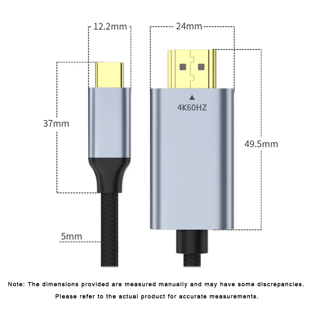 Fixdono USB C to 4K Display Adapter 6.6Ft 2 Pack, 4K@30Hz Resolution, Type C to 4K Display Adapter with MacBook Pro/Air 2019, iPad Pro 2020, Galaxy S20, Android, etc