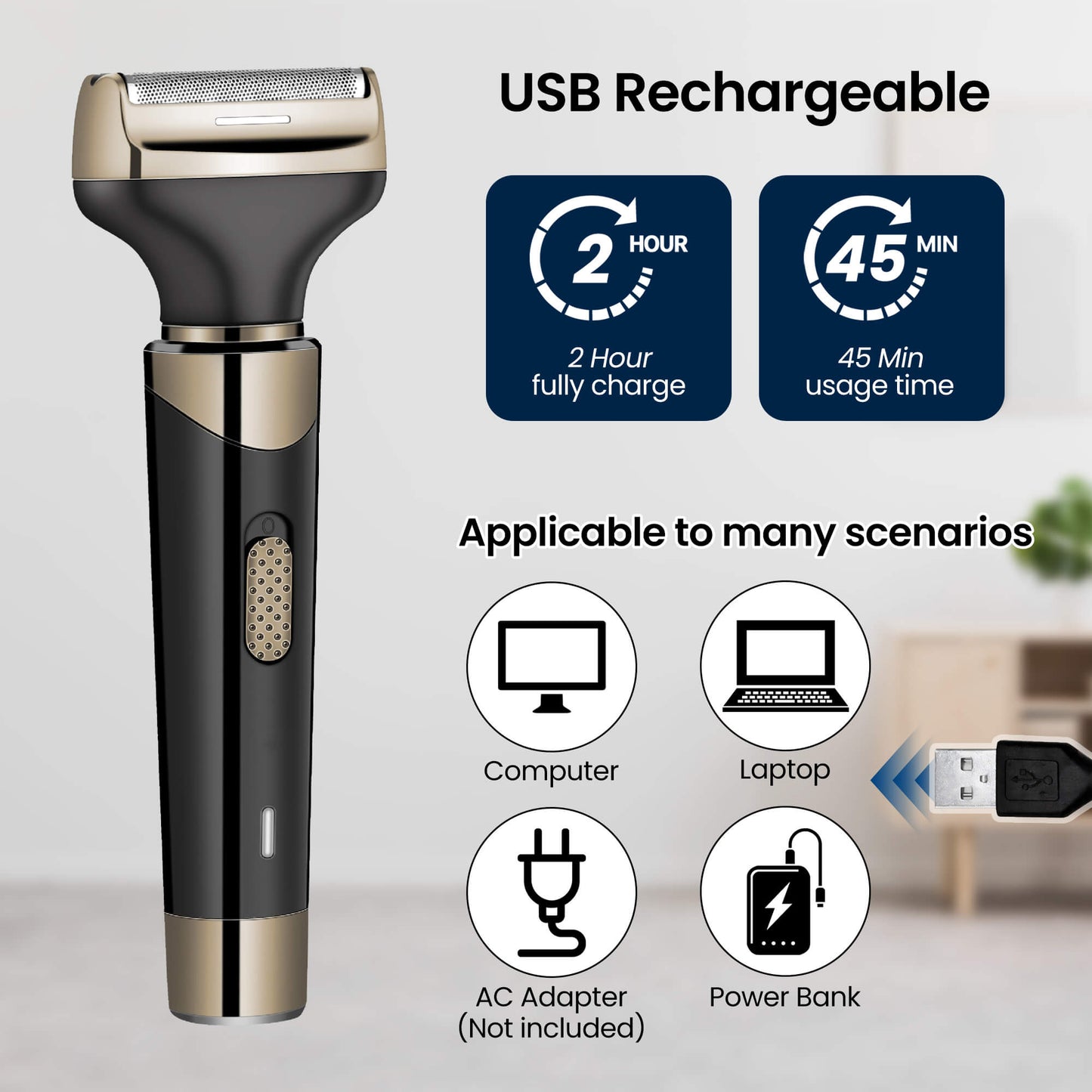 Fixdono Electric Shaver for Men Women, 4 in 1 Rechargeable Razor Nose Hair Trimmer Grooming Groomer Kit for Facial Eyebrow Beard Sideburn