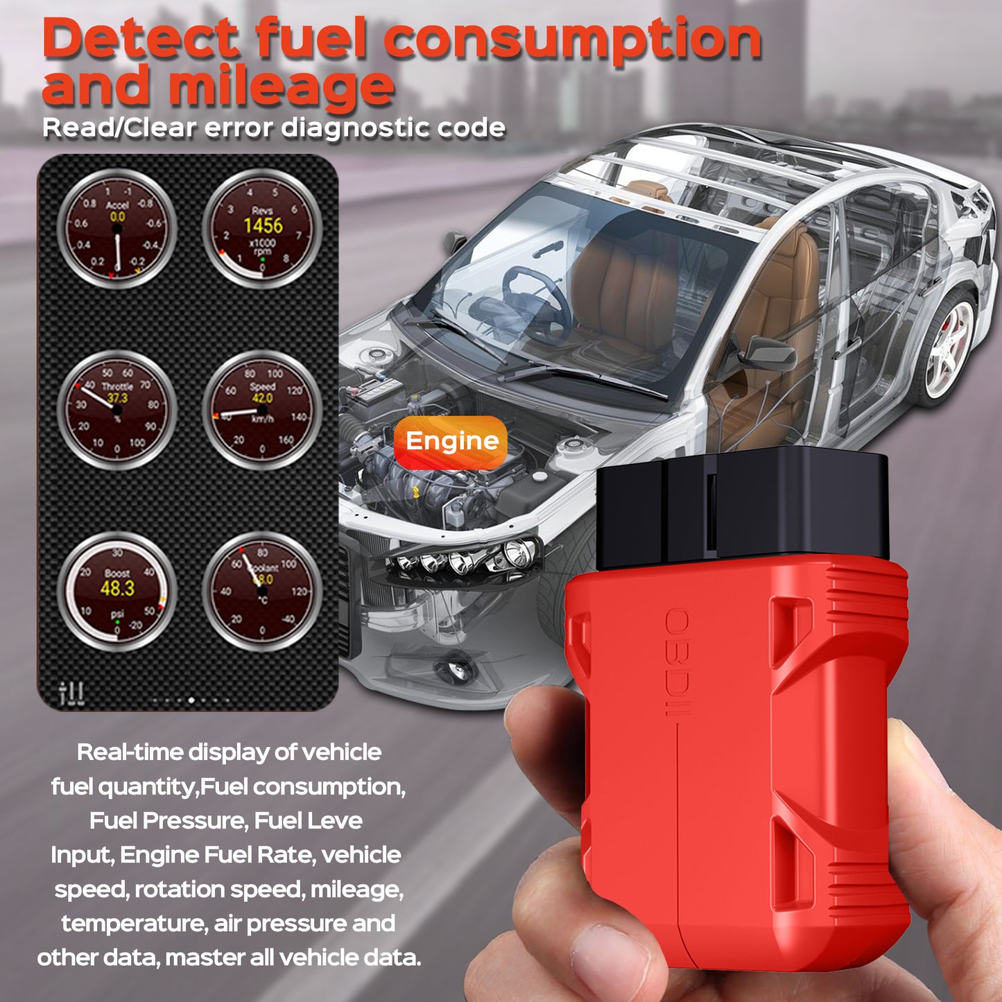 Fixdono OBD2 Scanner Bluetooth, Car Code Reader for iOS & Android, Exclusive APP & No Subscription Fee, OBDII Car Scanner Diagnostic Scan Tool