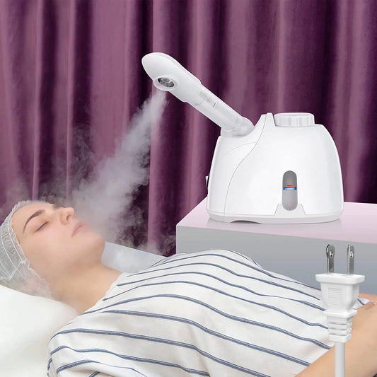 Fixdono Portable Facial Steamer, Nano Ionic Face Steamer with 180°Rotatable Sprayer, Warm/Cold Mist Portable Facial Steamer for Salon and SPA