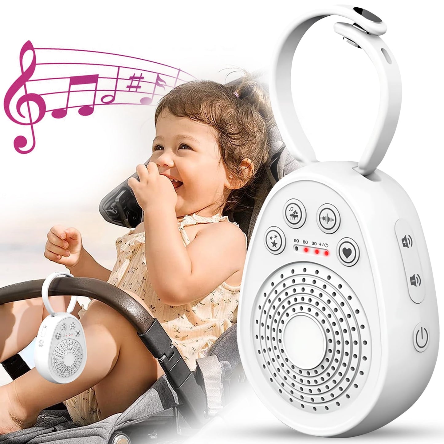 White Noise Machine, Portable Sleep Sound Machine, Mini Sound Machine Rechargeable, Baby Sleep Machine with 20 Soothing Nature Sounds & 3 Timer for Baby Adult Office