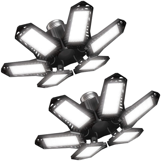 Fixdono 2 Pack LED Garage Lights Bulb, Ultra Bright 6500K 2200LM Garage Ceiling Shop Light E26/E27