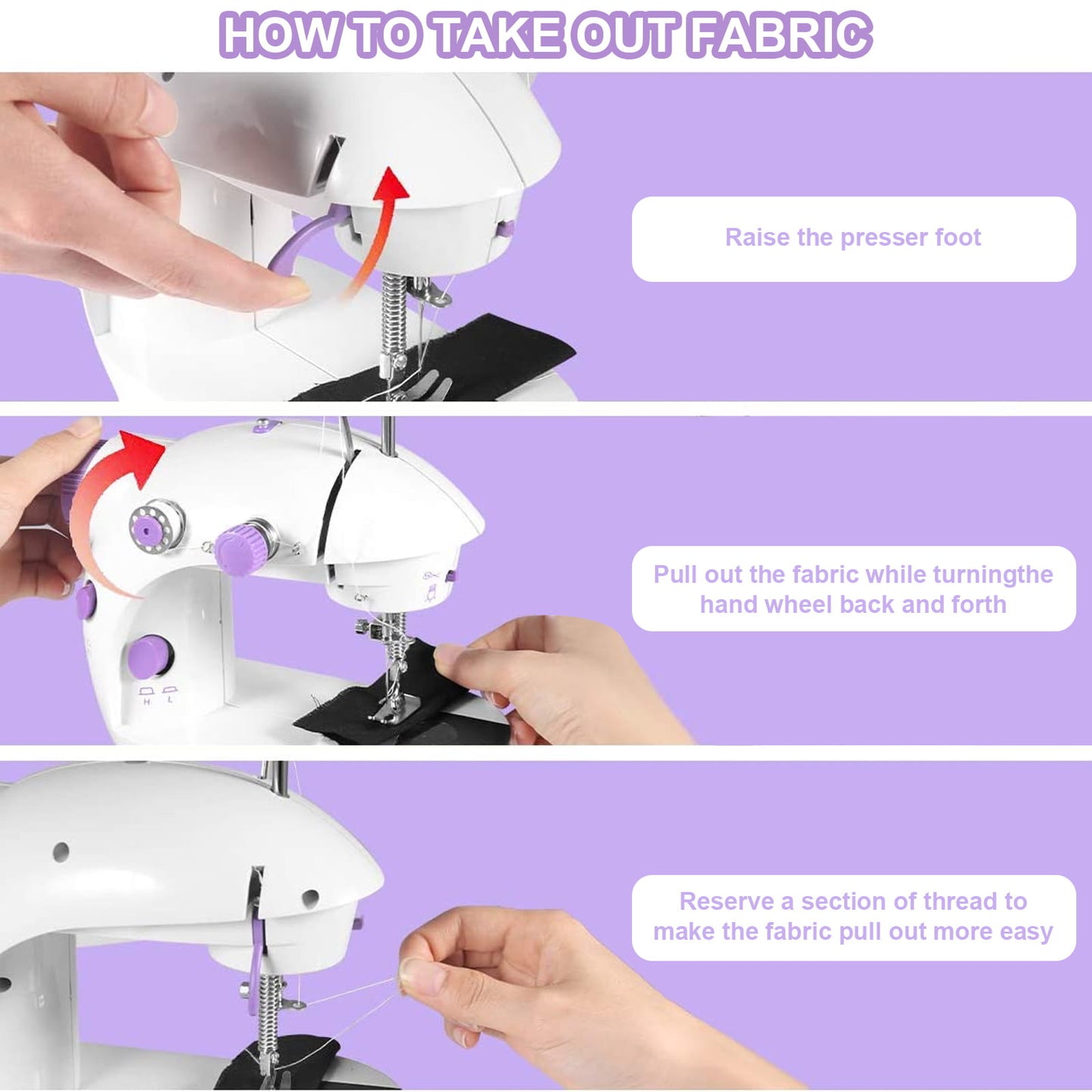 Fixdono Mini Sewing Machine for Beginners, 111-Piece Portable Sewing Machine, Dual Speed Sewing Kit for Household, Travel