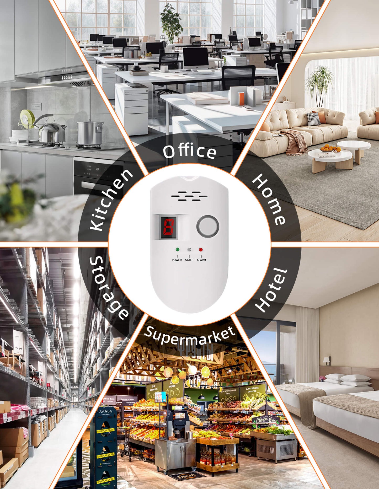 Fixdono High Sensitivity Natural Gas Detector, Plug-in Gas Monitor for Home Safety