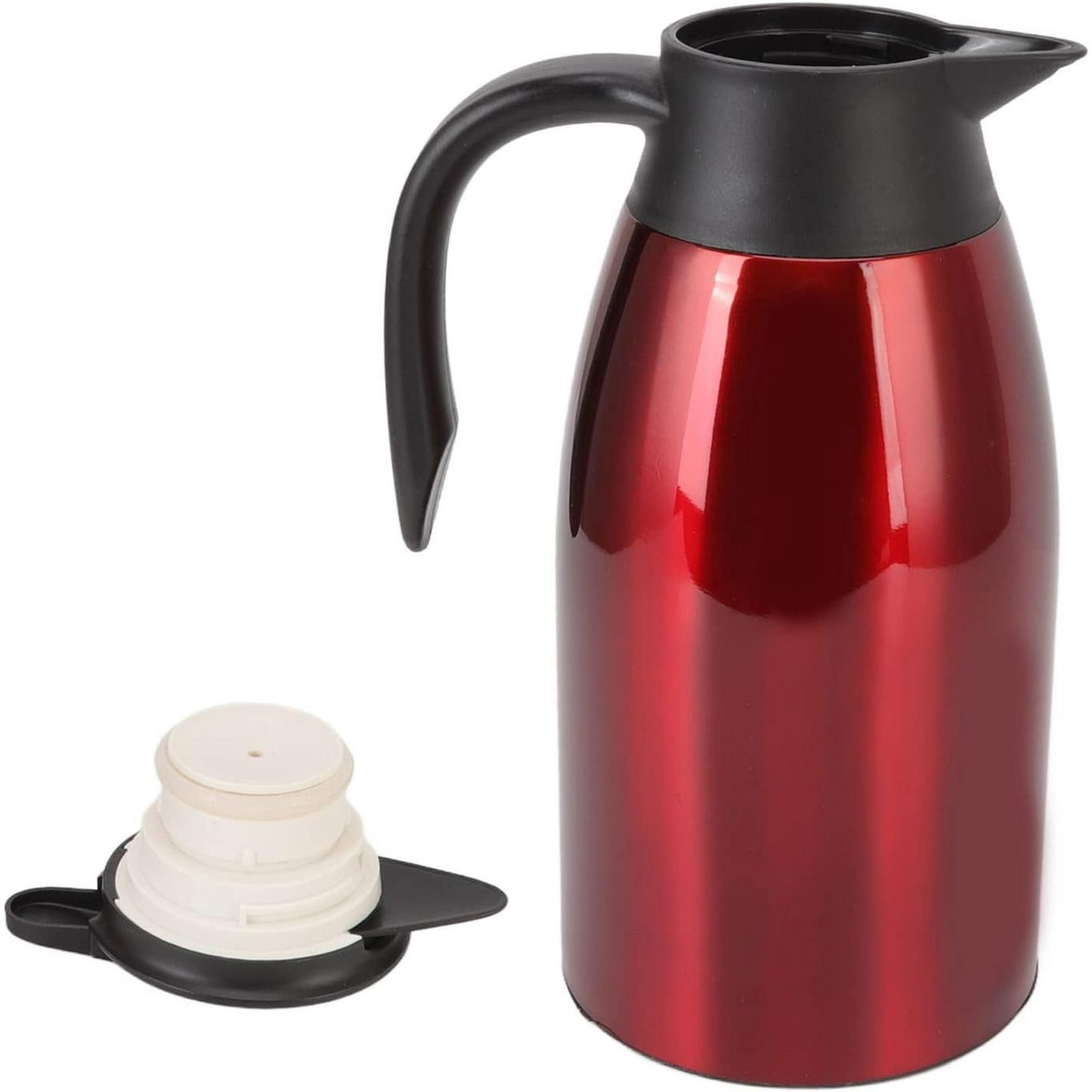 68oz Thermal Coffee Carafe, Stainless Steel Vacuum Insulated Coffee Thermos for Hot and Cold Beverage (Red）