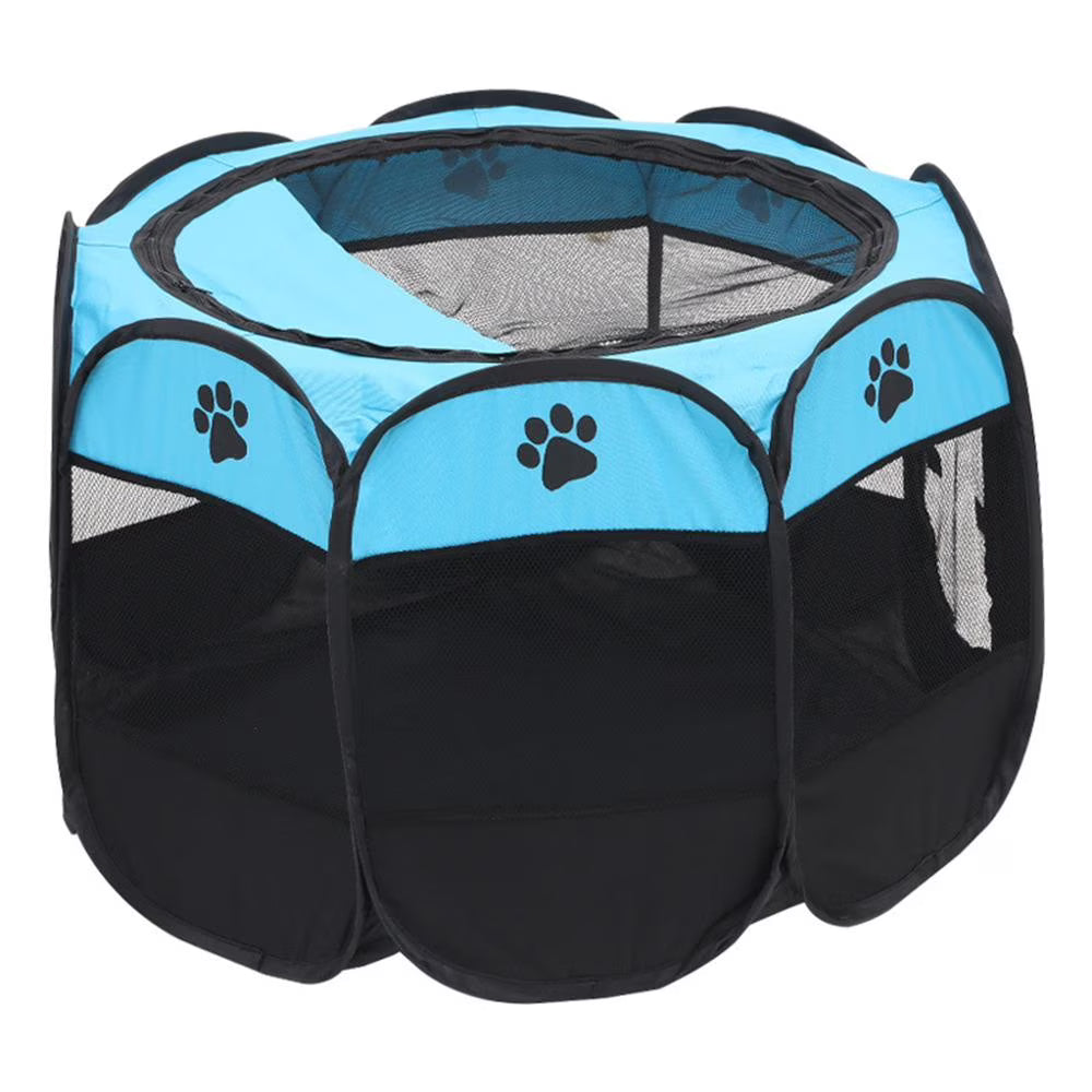Portable Pet Playpen, Foldable Dog Playpen for Dogs and Cats, Rabbits, Pet Exercise Pet Tents Indoor Outdoor Use, 29" x 29" x 17", Blue