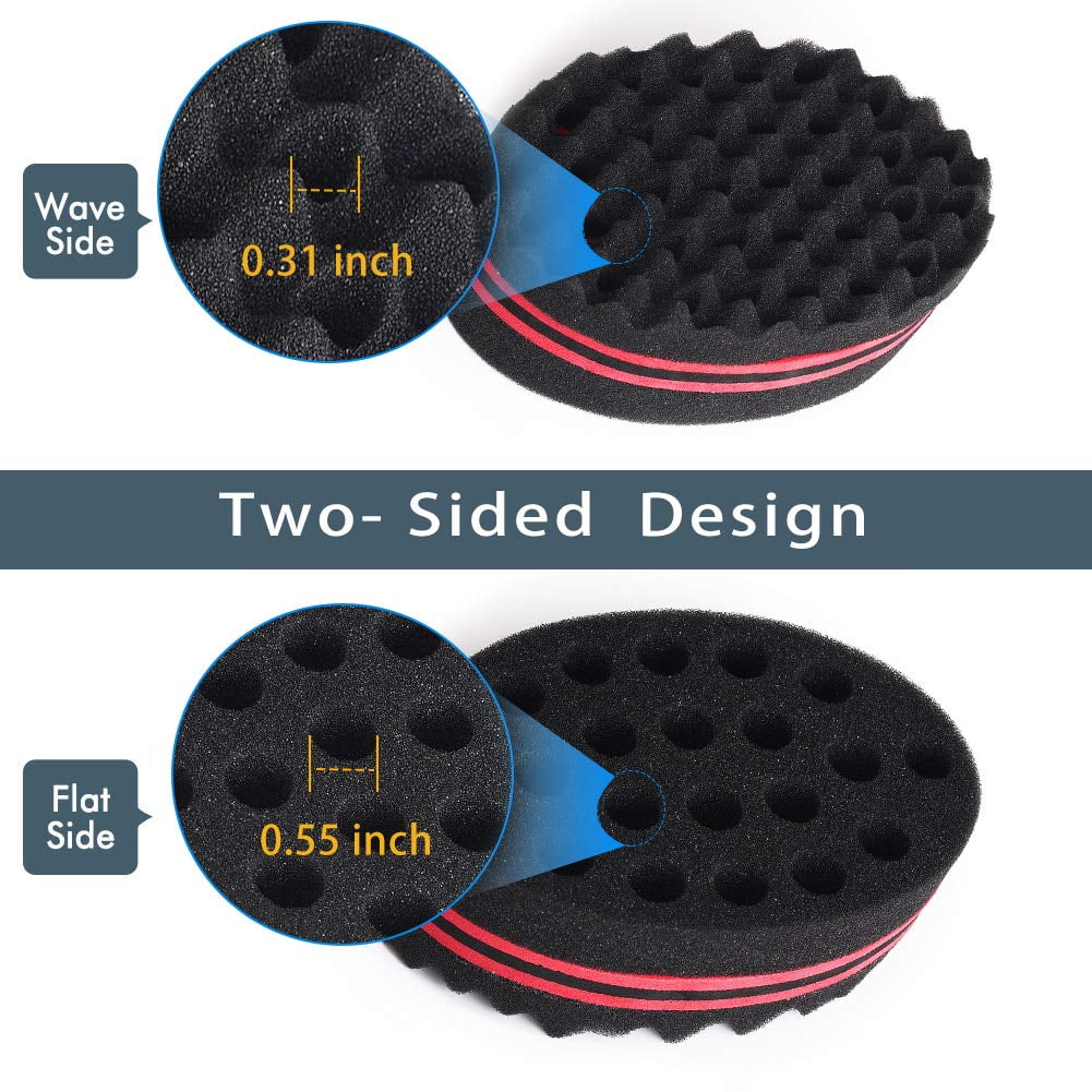 Hair Sponge Brush for Twists and Dreads, Curl Brush Twist Sponge for Afro Curls, Black, 1 Pack