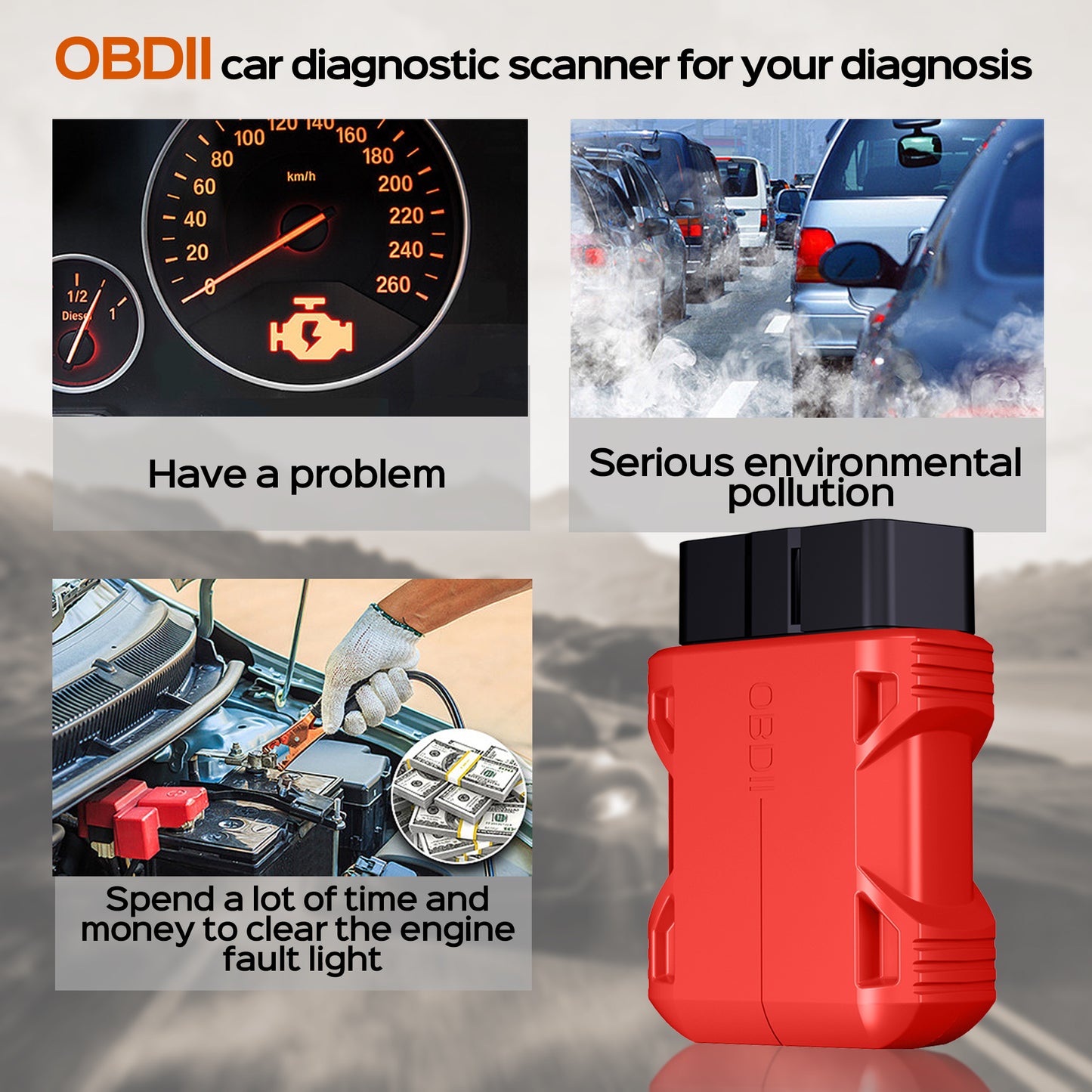 Fixdono OBD2 Scanner Bluetooth, Car Code Reader for iOS & Android, Exclusive APP & No Subscription Fee, OBDII Car Scanner Diagnostic Scan Tool