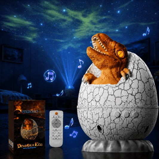 Dinosaur Egg Galaxy Projector, 8 Light Modes Aurora Projector with Music ＆ Timer, Room Decor, Soothing Sleep Aid Gift for Girls/Boys