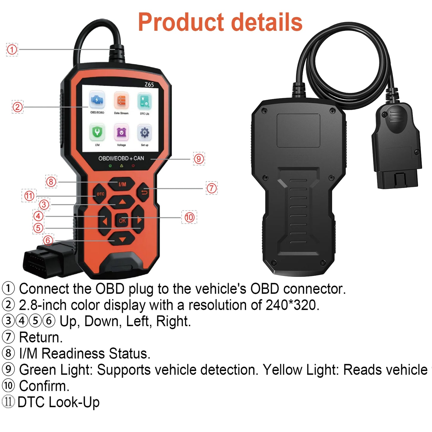 OBD2 Scanner Diagnostic Tool, Code Reader for Cars and Trucks, Diagnostic Scan Tool for All Cars Since 1996
