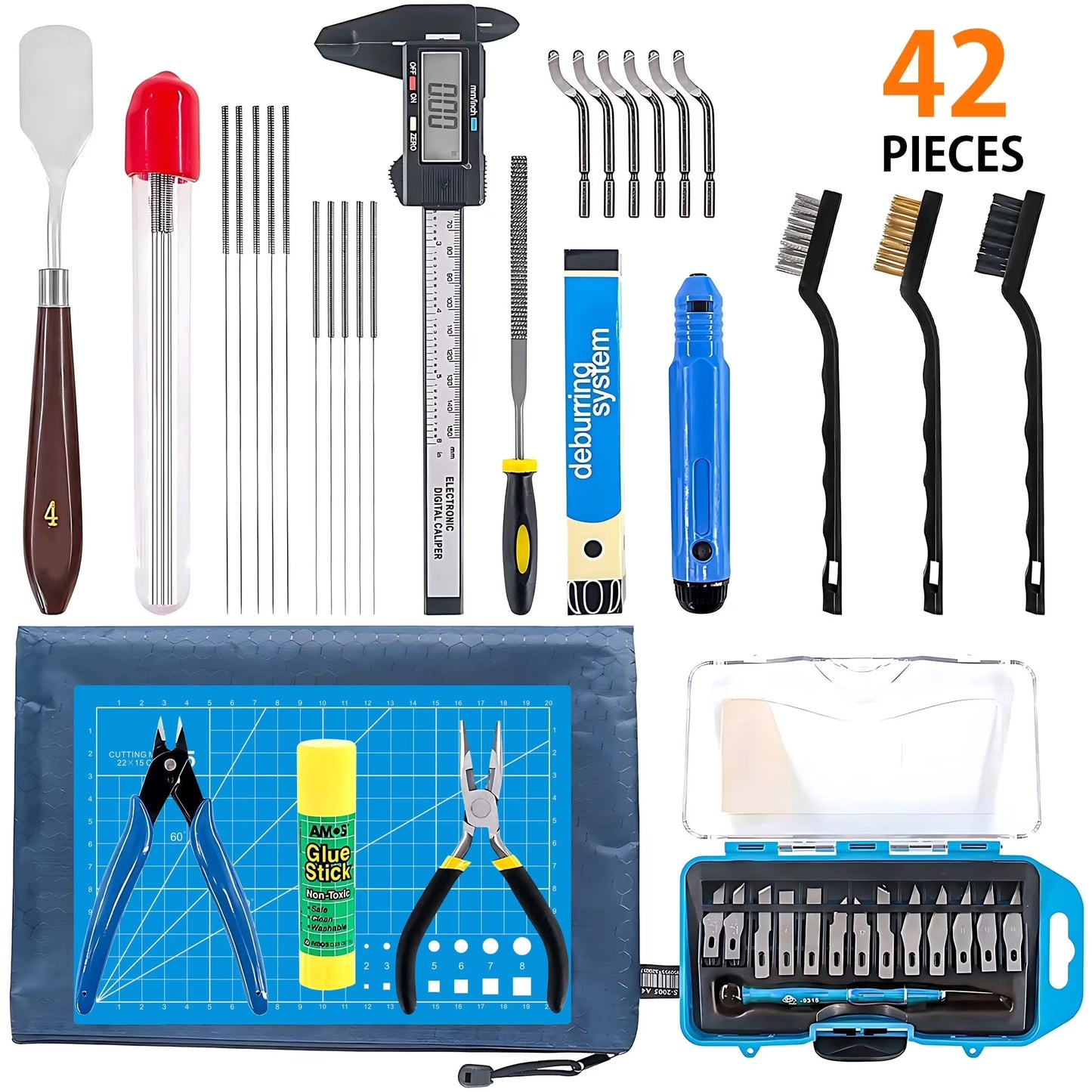 Fixdono 3D Printer Parts Tool Kit with Nozzle Cleaning Needles, Multicolor, 42 Count
