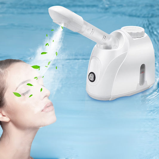 Nano Ionic Facial Steamer, Professional Face Steamer with 360°Rotatable Sprayer, Warm/Cold Mist Portable Facial Steamer Machine for Home Salon and Spa