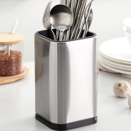 Fixdono Stainless Steel Utensil Holder, Utensil Caddy Organizer for Modern Kitchens, Weighted Base, Rust-Proof, Cooking Utensil Holder for Countertop