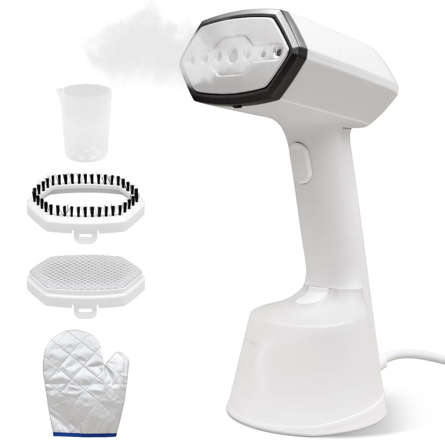 Fixdono Handheld Clothes Steamer, 1200W Garment Steamer with Fast Heat-Up, 9.5oz Removable Tank, Portable Wrinkle Remover for Home & Travel, White