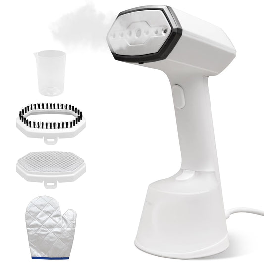 Fixdono Handheld Clothes Steamer, 1200W Garment Steamer with Fast Heat-Up, 9.5oz Removable Tank, Portable Wrinkle Remover for Home & Travel, White