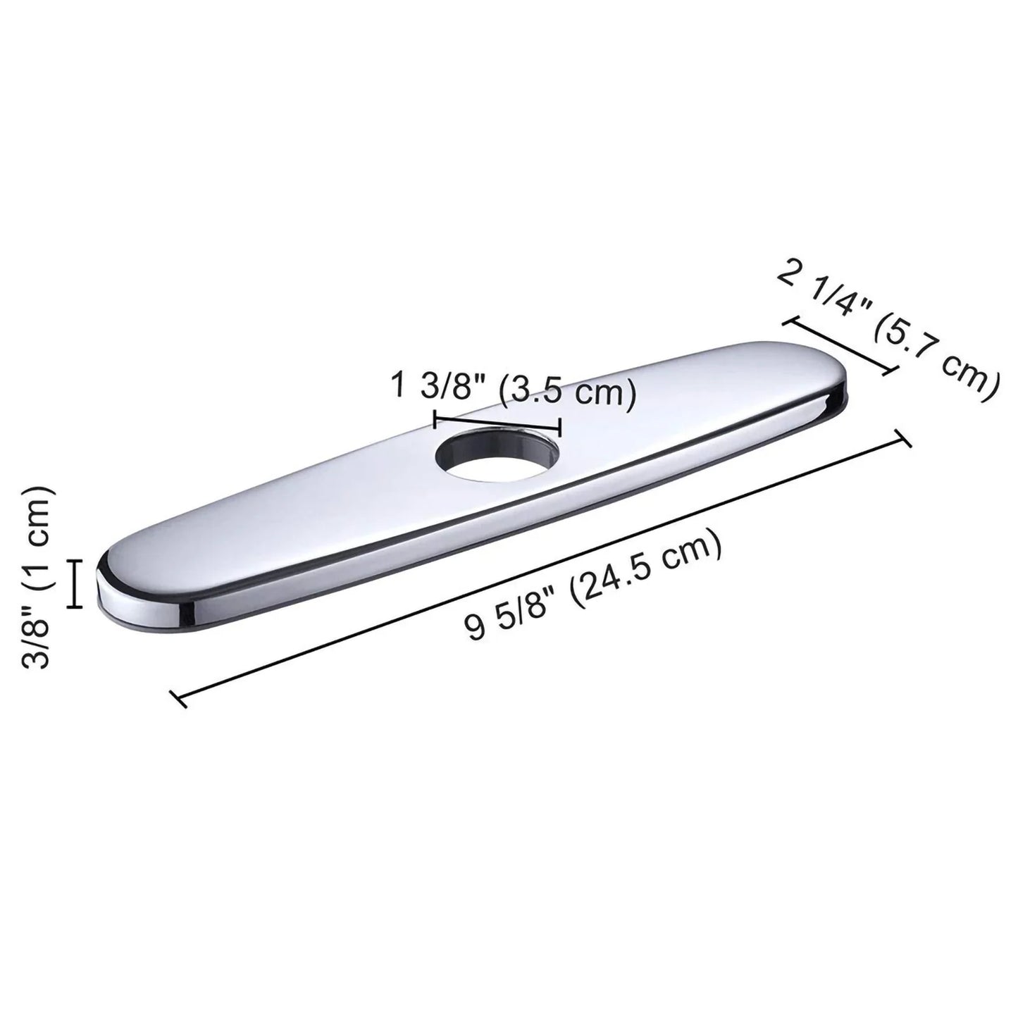 Fixdono Faucet Escutcheon Plate, Kitchen Sink Faucet Hole Cover, Stainless Steel, Easy Installation, Silver
