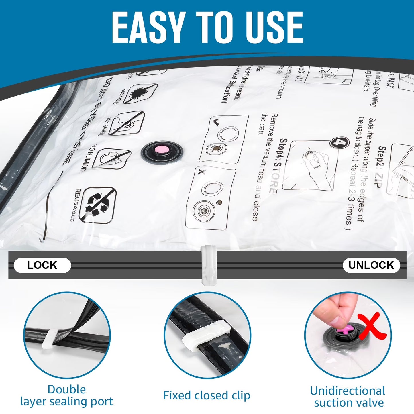Fixdono Vacuum Storage Bags for Travel and Clothing with Cordless Rechargeable Pump, 12 Compression Bags and 18 Organizer Bags, 30-Bag Set
