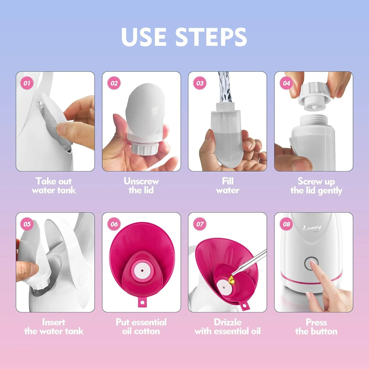 Facial Steamer Nano Ionic Face Steamer with Blackhead Removal Tools, Warm Moisturizing Mist for Deep Cleansing Face Skin Care and Lighten Pores and Sinuses for Home Facial Sauna Spa