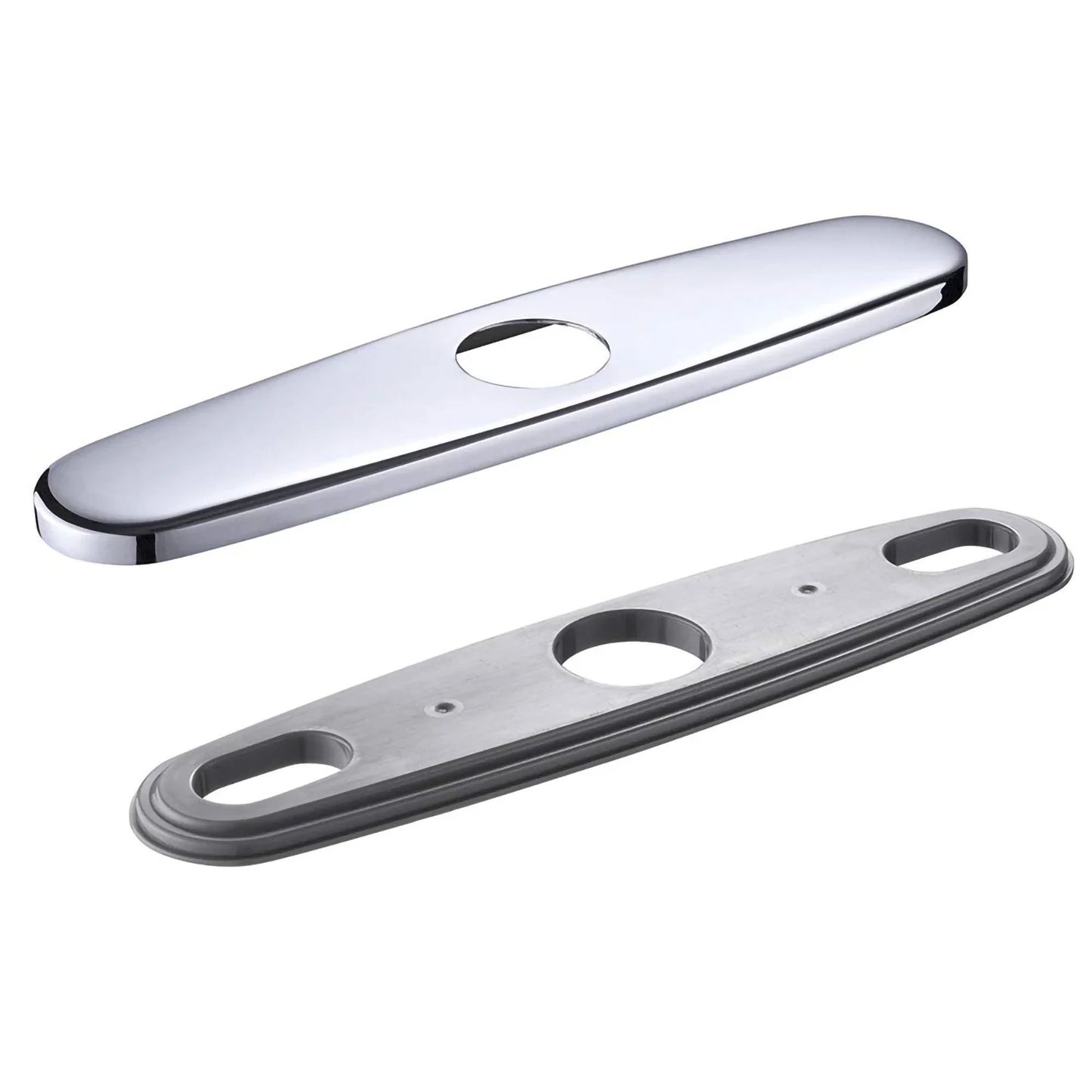 Fixdono Faucet Escutcheon Plate, Kitchen Sink Faucet Hole Cover, Stainless Steel, Easy Installation, Silver