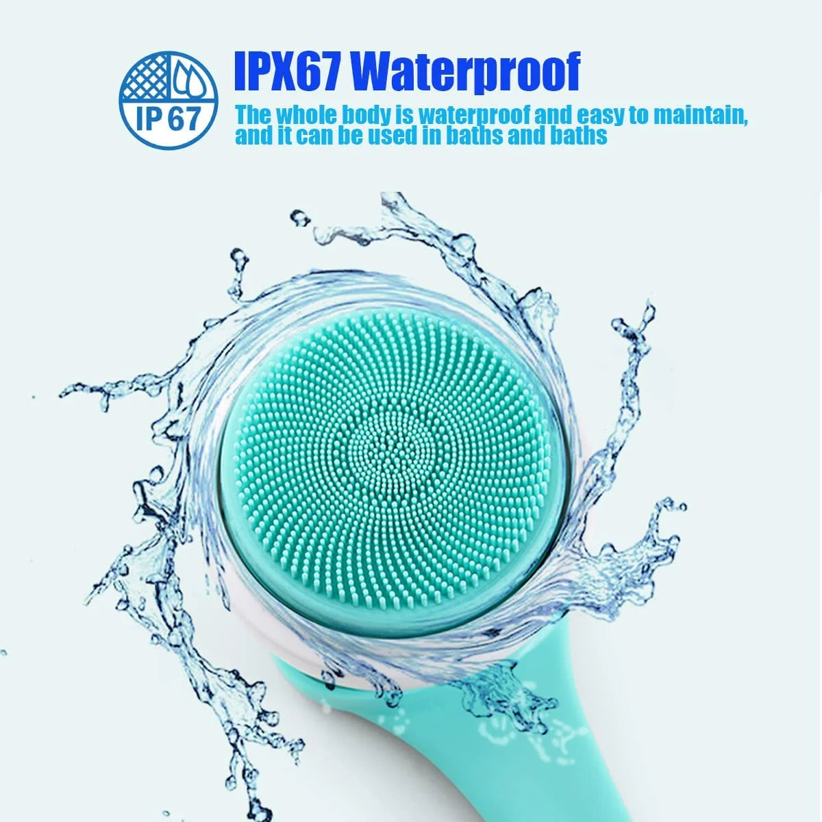Fixdono Electric Body Bath Brush with 5 Rotating Brush Heads, Rechargeable Back Scrubber for Shower