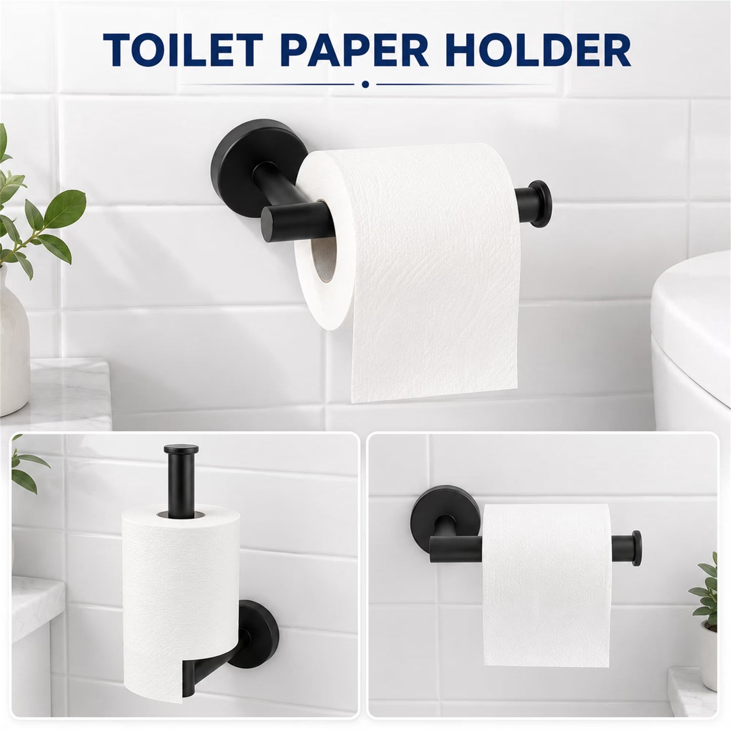 Fixdono Bathroom Hardware Set 15PCS, Matte Black