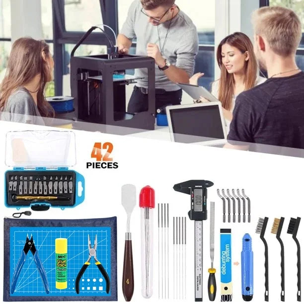 Fixdono 3D Printer Parts Tool Kit with Nozzle Cleaning Needles, Multicolor, 42 Count
