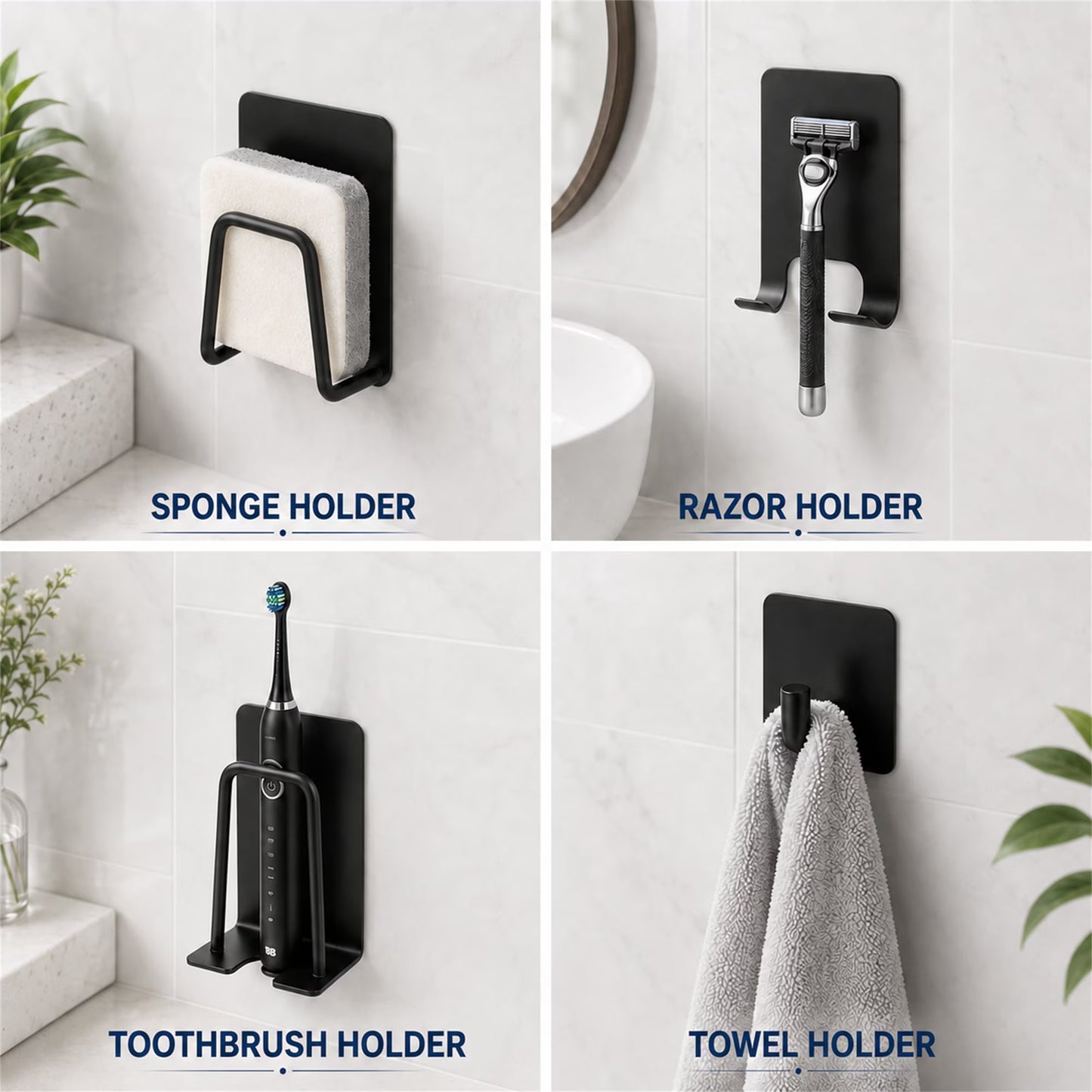 Fixdono Bathroom Hardware Set 15PCS, Matte Black