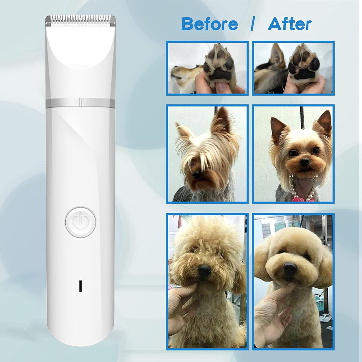 Dog Clippers Grooming Kit Hair Clipper - Low Noise Low Noise Paw Trimmer - Quiet Cordless Hair Clipper for Cats and Other Small Pets