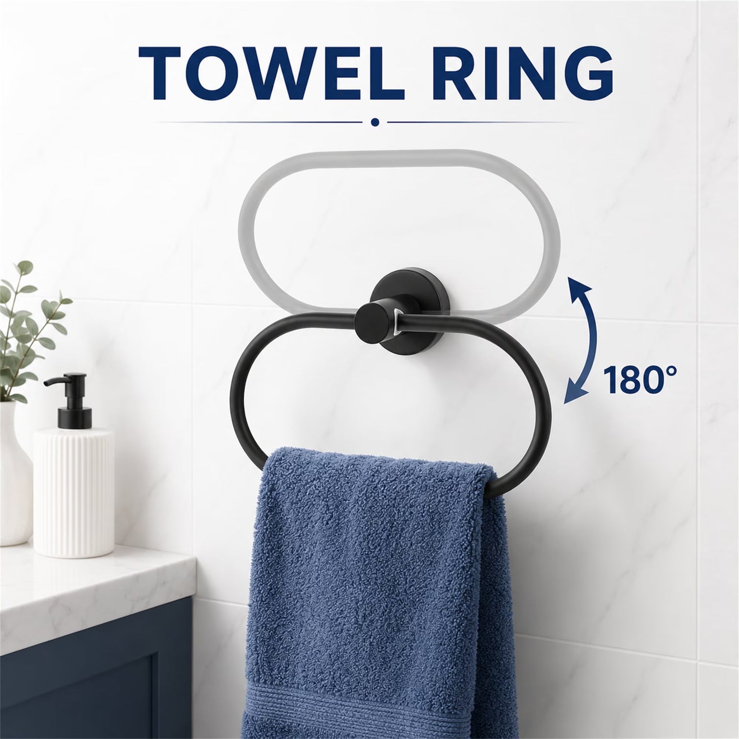 Fixdono Bathroom Hardware Set 15PCS, Matte Black
