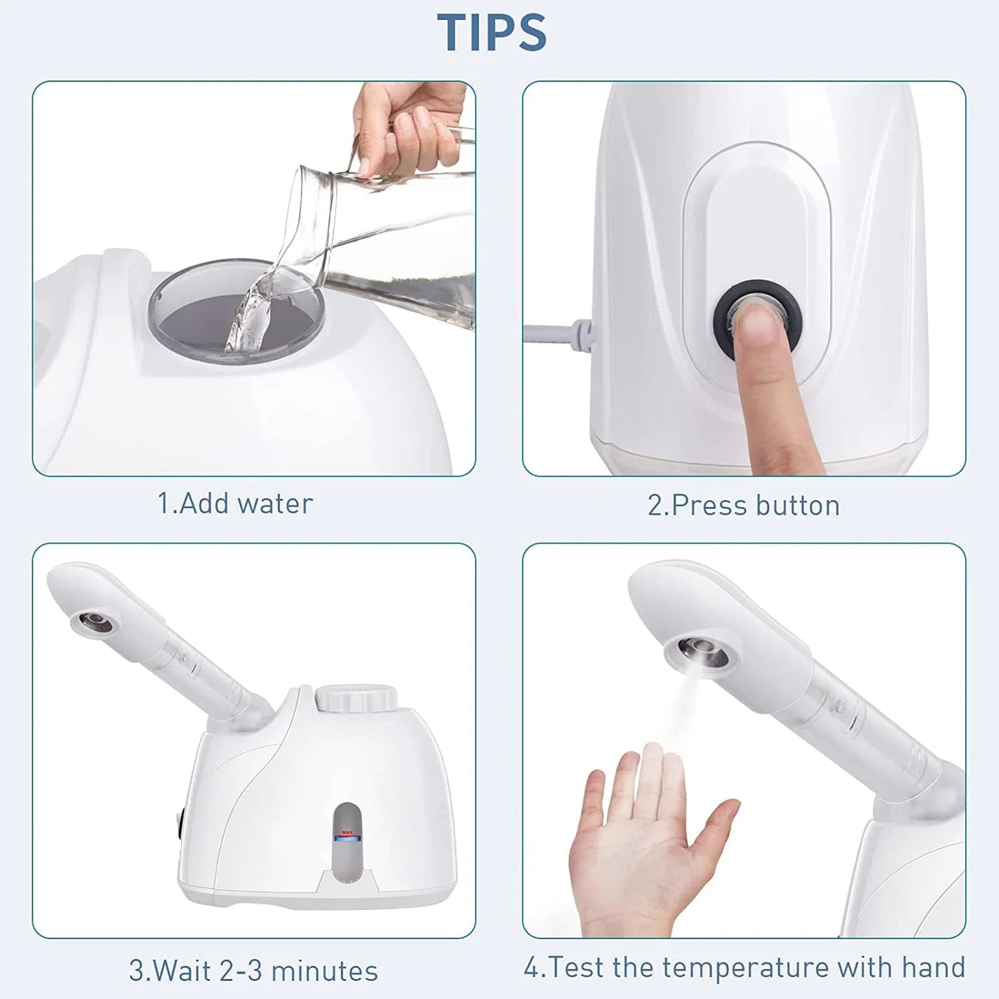 Nano Ionic Facial Steamer, Professional Face Steamer with 360°Rotatable Sprayer, Warm/Cold Mist Portable Facial Steamer Machine for Home Salon and Spa