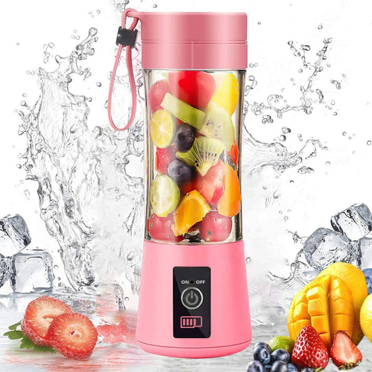 1 Pcs Portable Blender Travel Juicer Smoothie Juicer Cup - four Blades in 3D, Fruit Mixing Machine with 2000mAh USB Rechargeable Batteries