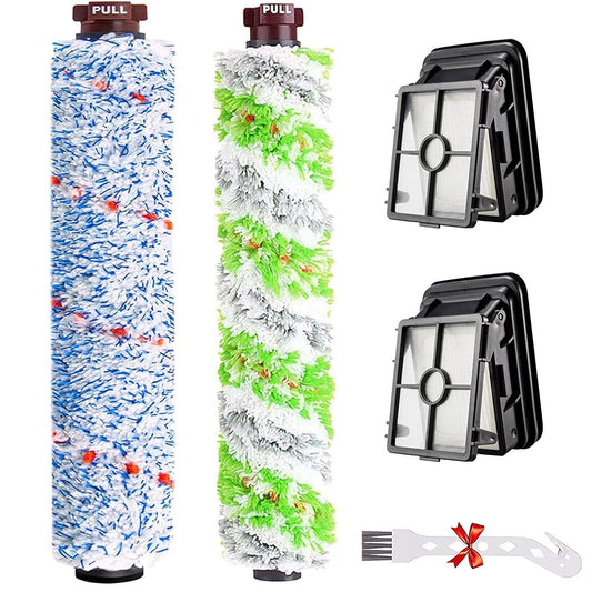 Replacement Parts for Bissell CrossWave Vacuum Cleaner, Roller Brushes Filters Kit, 4 Pack
