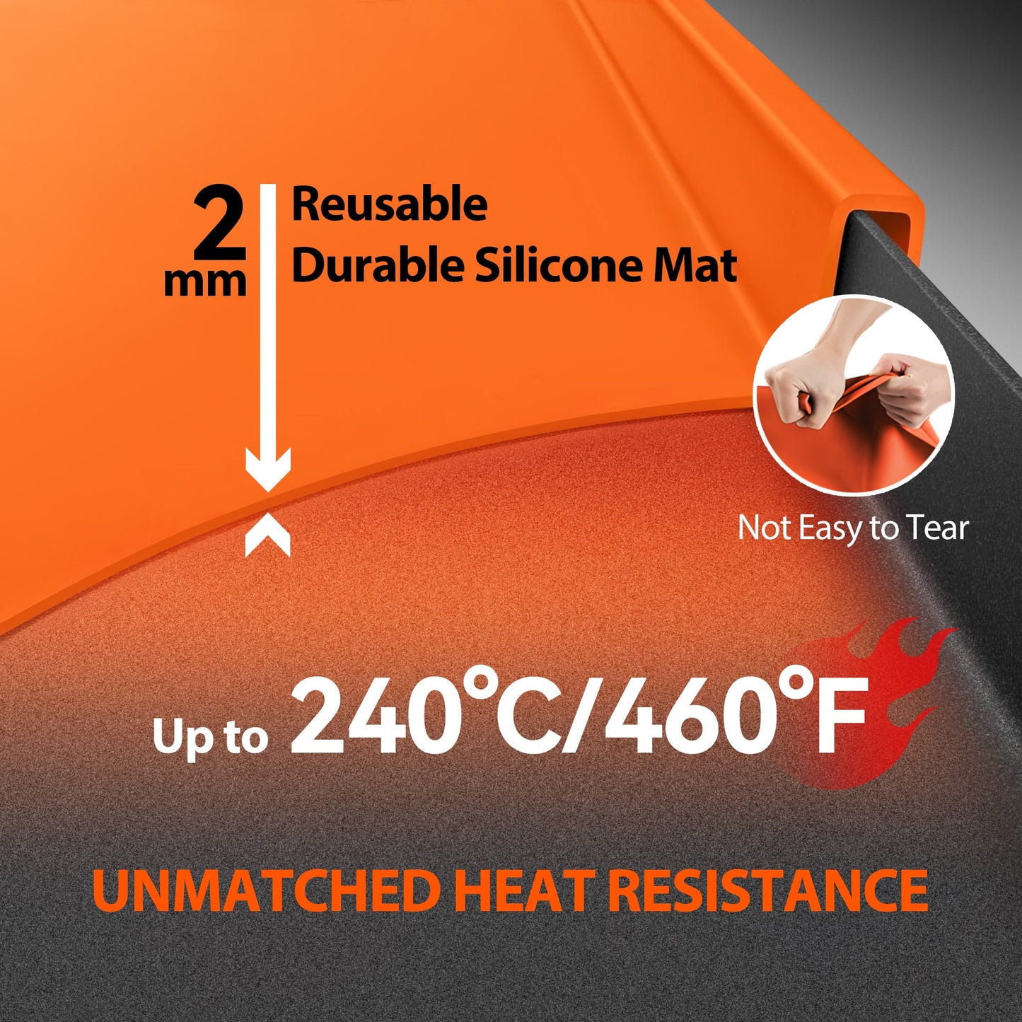 Fixdono 22" Silicone Griddle Mat for Blackstone, Full-Edge Protective, Food-Grade Silicone Griddle Cover, Blackstone Griddle Accessories, Orange
