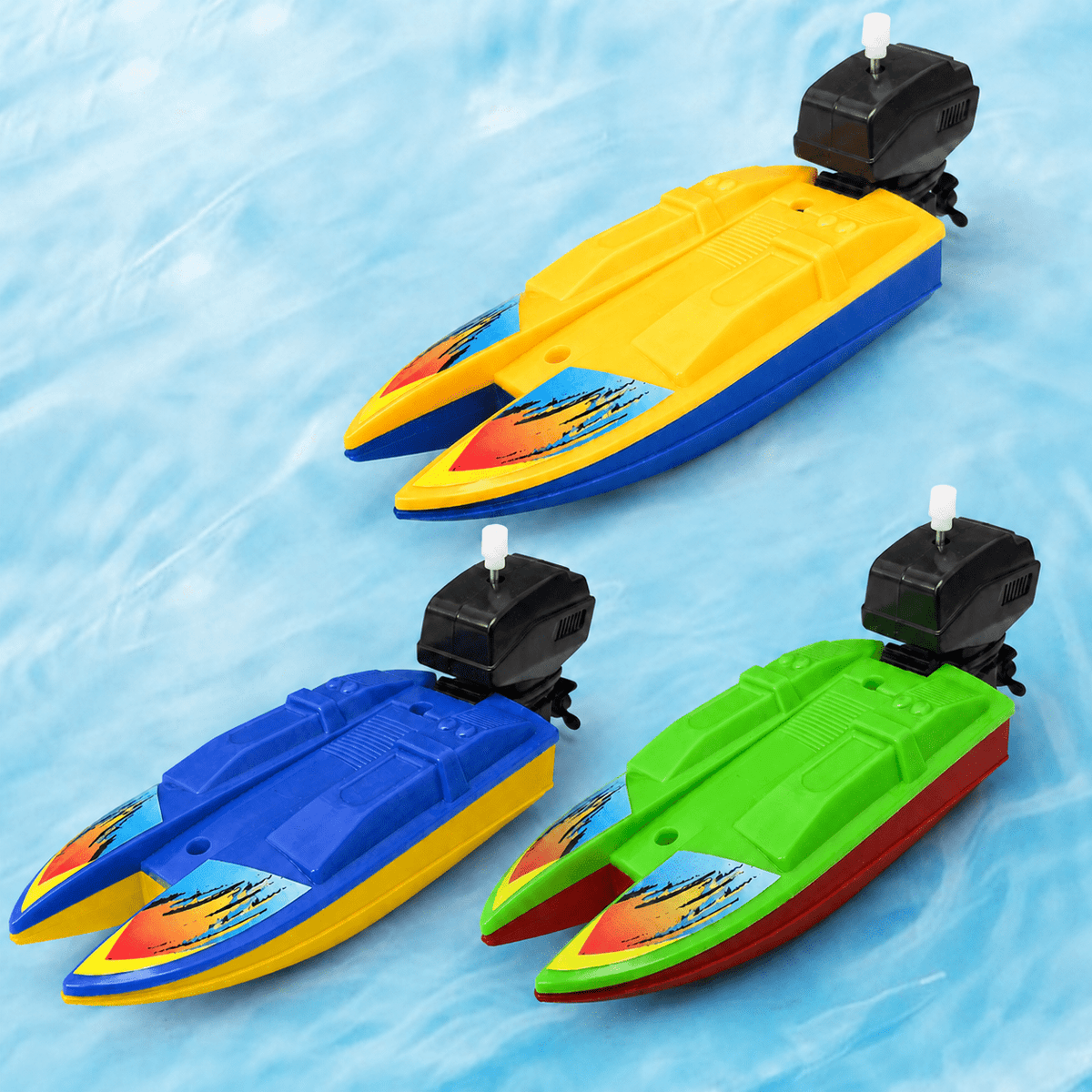 Fixdono Wind-up Boat Bath Toy, 4 Pack Clockwork Boat Bathtub Toy, Ship Winding Clockwork Toy, Float Water Wind up Water Boat Children Bathtub Shower Toy for Kids(Random Color)